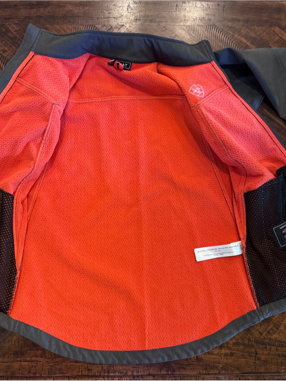 Ariat Women's Charcoal Softshell Jacket with Orange Accents - Picture 6 of 7